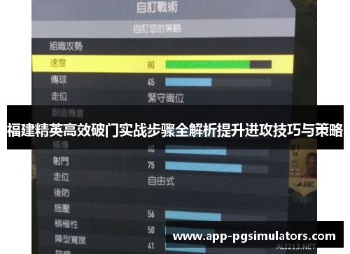 福建精英高效破门实战步骤全解析提升进攻技巧与策略