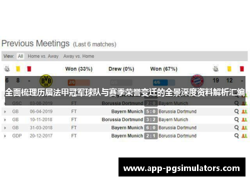 全面梳理历届法甲冠军球队与赛季荣誉变迁的全景深度资料解析汇编 全面梳理历届法甲冠军球队与赛季荣誉变迁的全景深度资料解析汇编